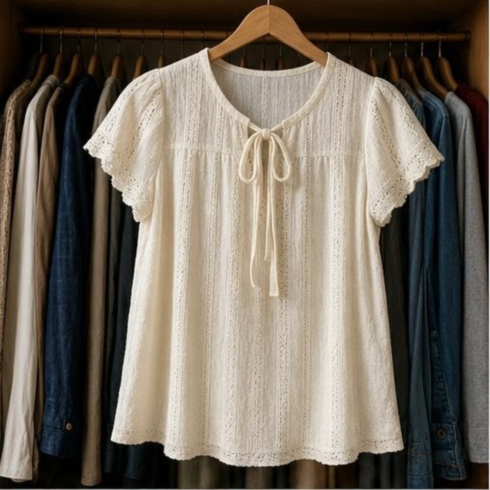 Cream Wrap Blouse